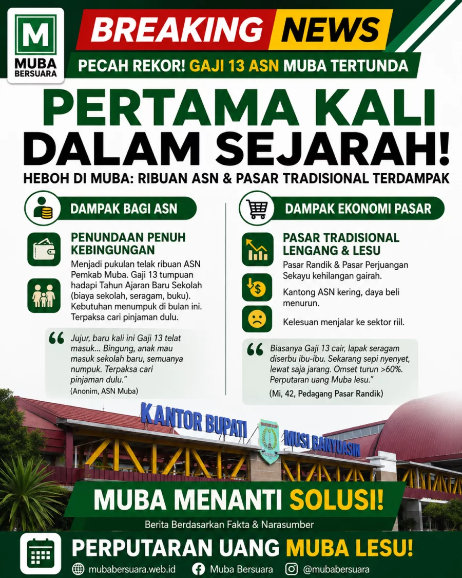 Pecah Rekor Pertama Kali dalam Sejarah Muba Gaji 13 ASN Tertunda