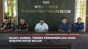 Kejati Sumsel terima pengembalian uang korupsi Rp219 miliar